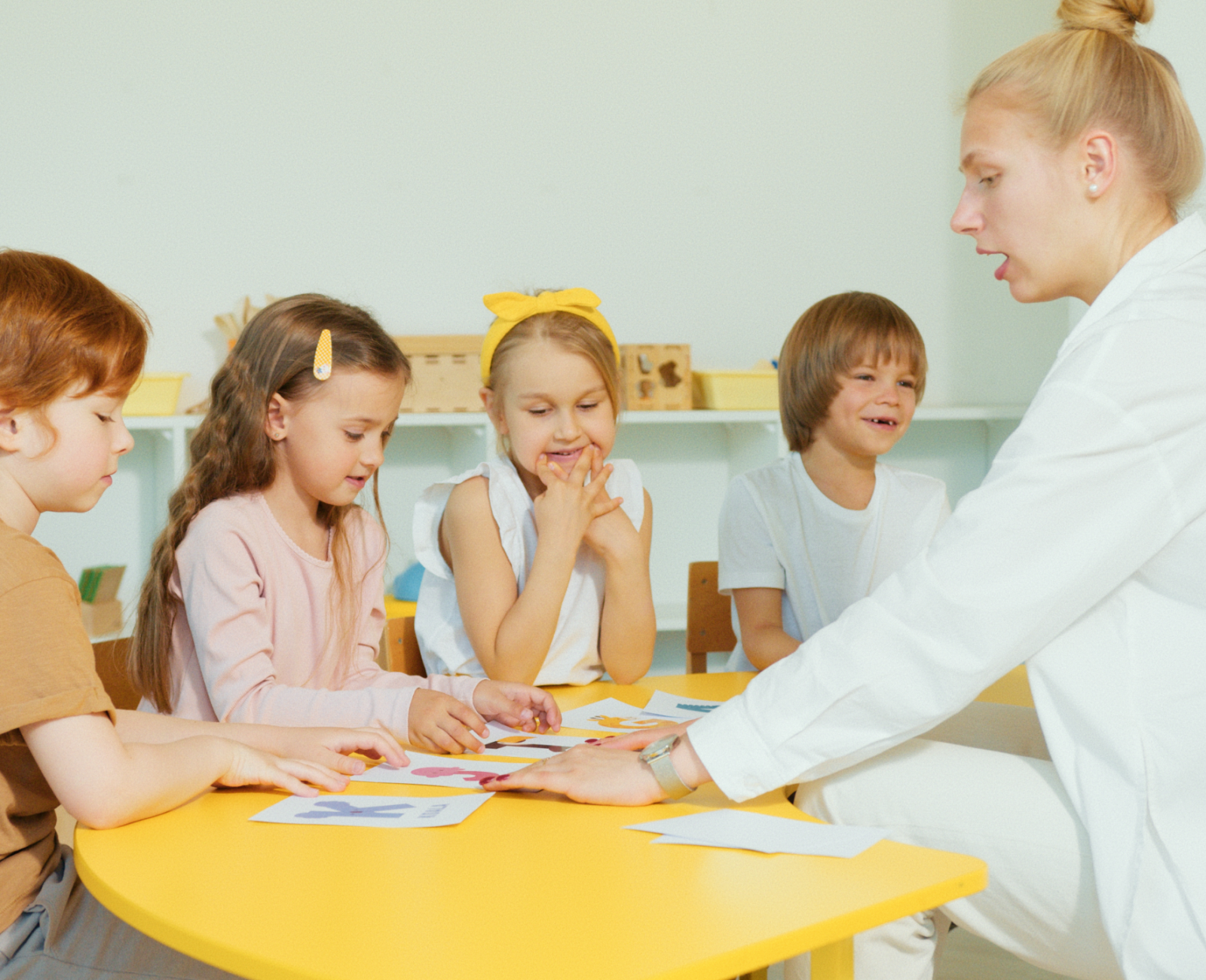 teacher and young kids