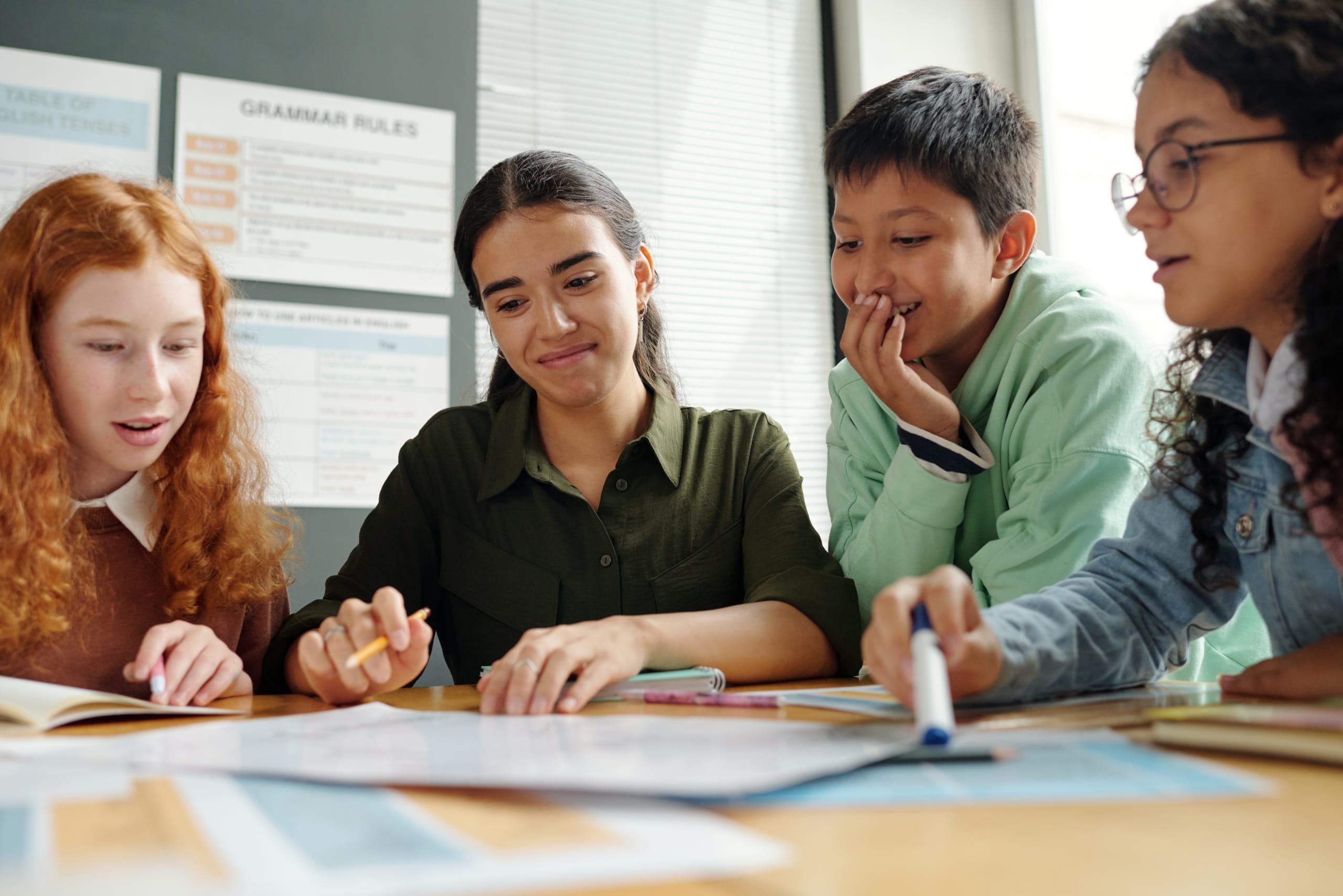 students working together